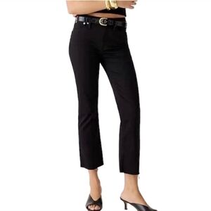 J Crew Billie Demi Boot Crop Frayed Hem Jeans Tall 28W